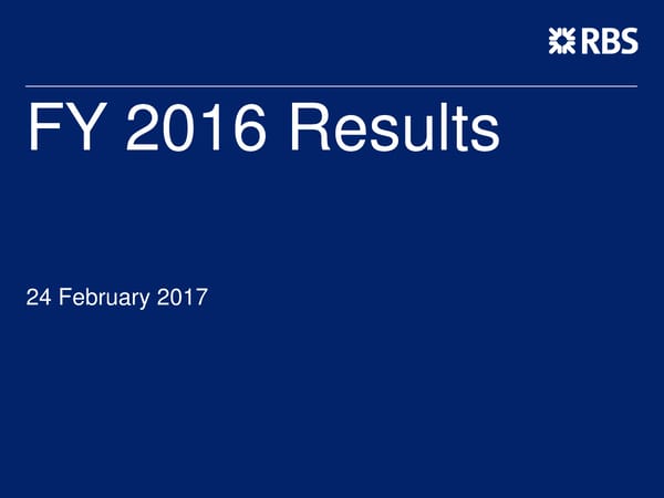 FY Results | RBS Group - Page 2